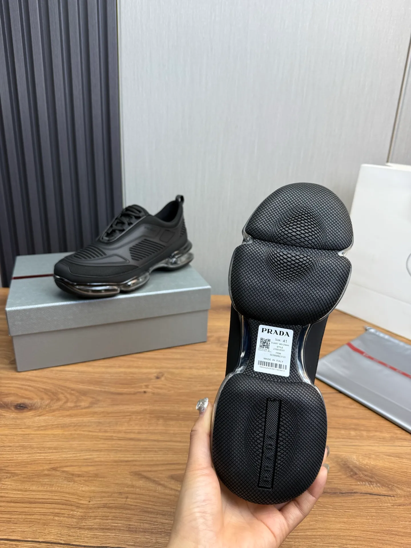 Men's shoes 💰640💰 [PRADA] Men's shoes are popular in the counter, high-quality shipments ✔️Official website synchronization, original fly-woven epoxy fabric + cowhide lining, 1⃣️ to 1⃣️ replica, original air-cushion original bottom, 38-45 (one size larger)